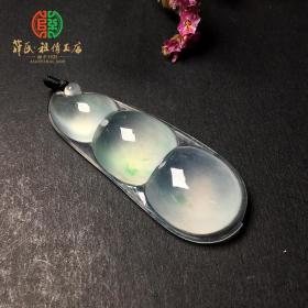 玻璃种飘翠四季都好翡翠挂坠