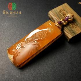 冰种黄翡平安无事翡翠挂坠